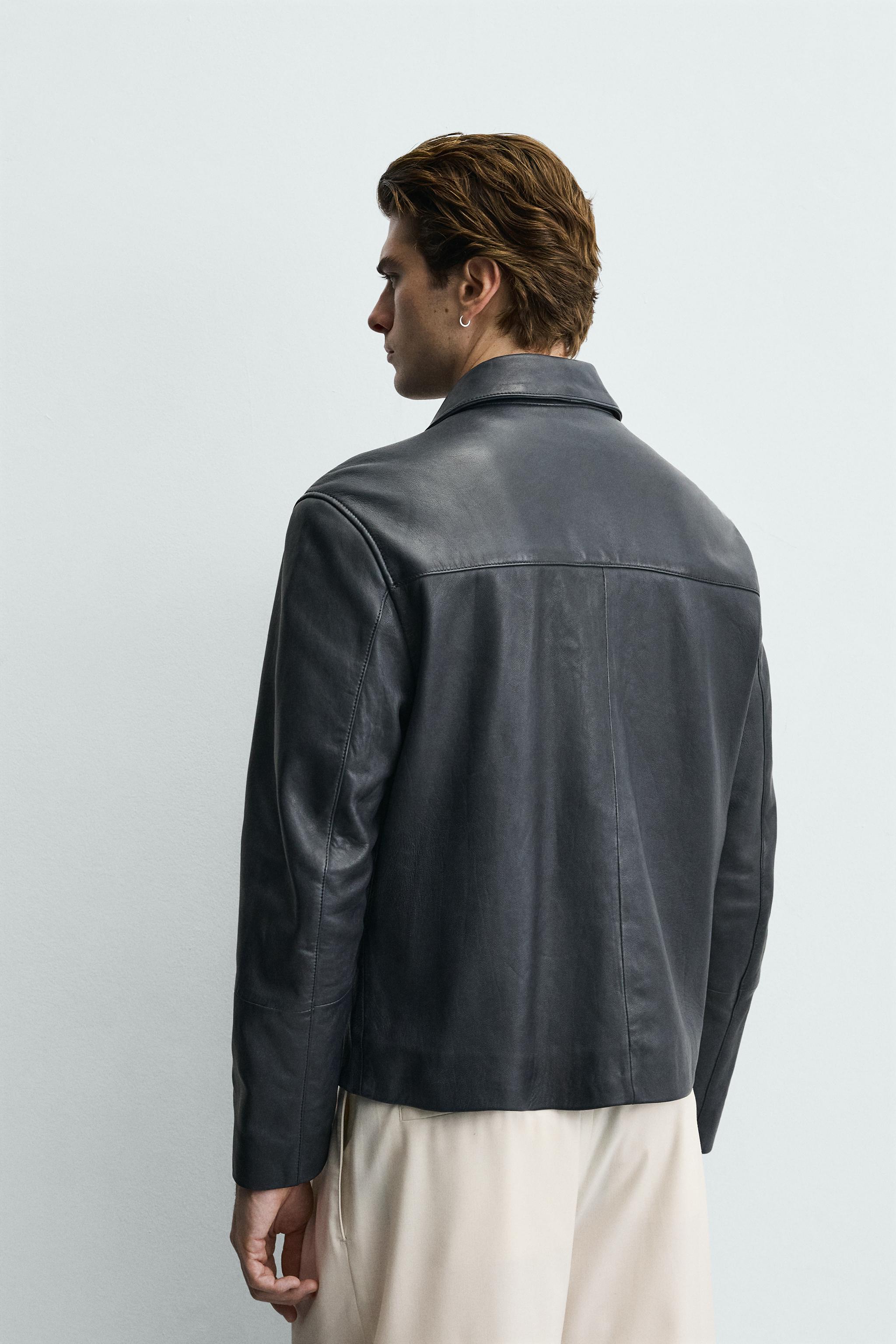 RELAXED FIT LEATHER JACKET